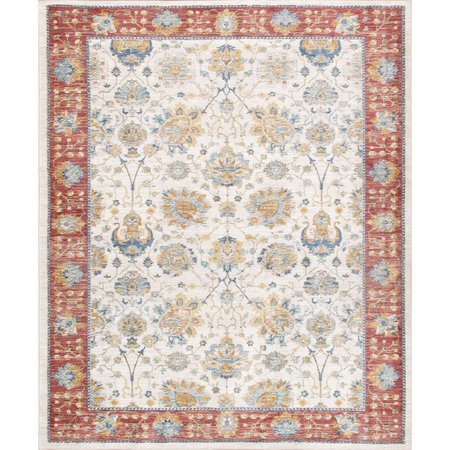 PASARGAD HOME 5 x 8 ft Heritage Design Power Loom Area Rug Ivory PFH01 5x8